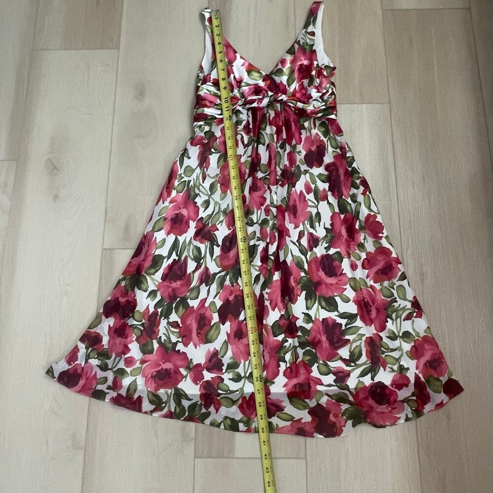SL Fashions Floral Midi Dress Women’s Size 8 Sleeveless V-Neck Fit & Flare - Picture 9 of 11